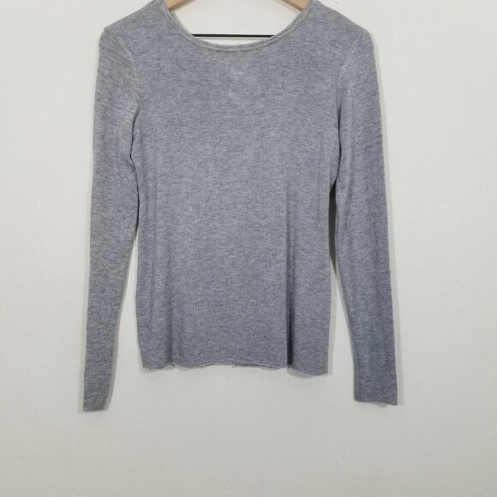 NWT Bailey 44 Kirigami Top Header Gray Long Sleeve Size S